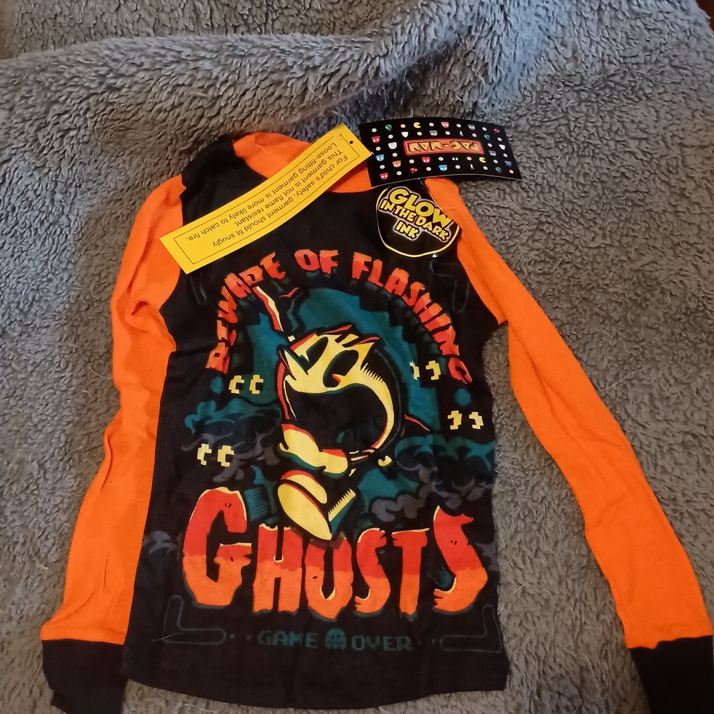 Orange and Black Long Sleeve Graphic Tee